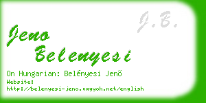 jeno belenyesi business card